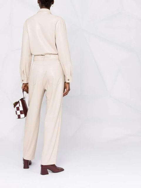 Nanushka long-sleeved belted boilersuit - Neutrals