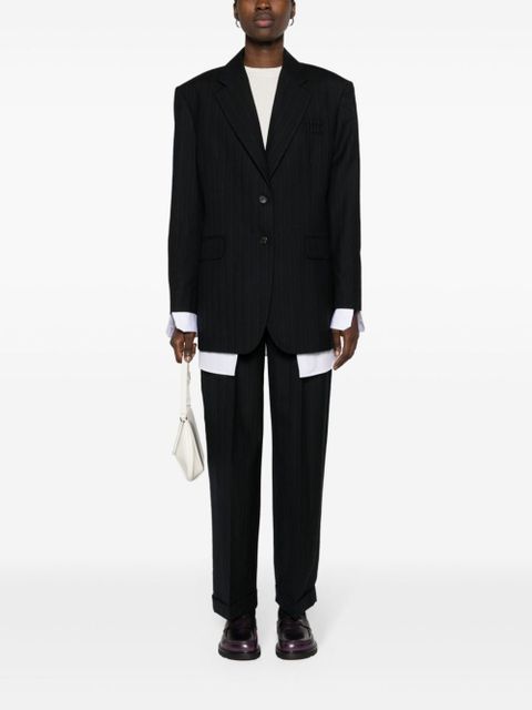 Miu Miu high-waisted pinstripe tailored trousers - Blue