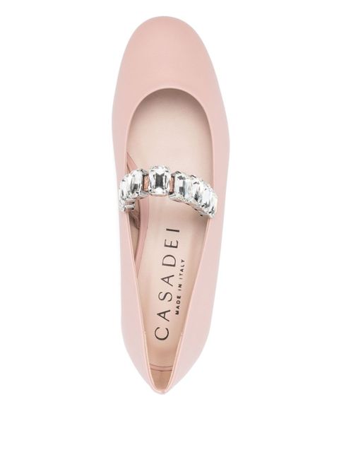 Casadei crystal-embellished ballet flats - Pink - zdjęcie produktu nr 2