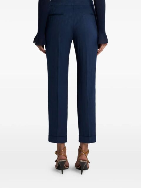 ETRO jacquard cropped trousers - Blue