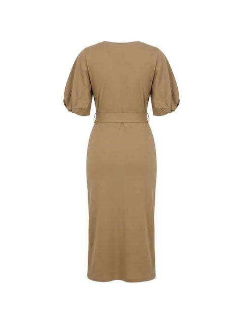 Lauren Ralph Lauren puff-sleeve belted dress - Neutrals - zdjęcie produktu nr 2