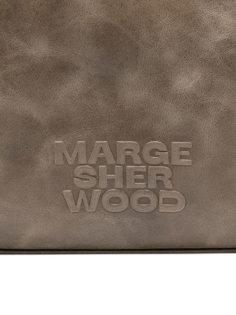 Marge Sherwood logo-embossed leather tote bag - Brown