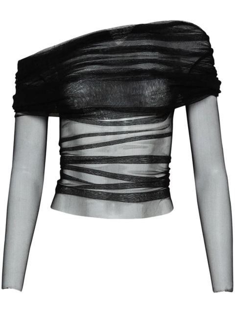 Christopher Esber Veiled silk top - Black - zdjęcie produktu nr 1