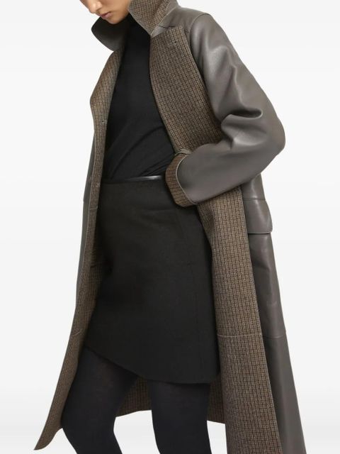 Yves Salomon double-breasted leather coat - Grey