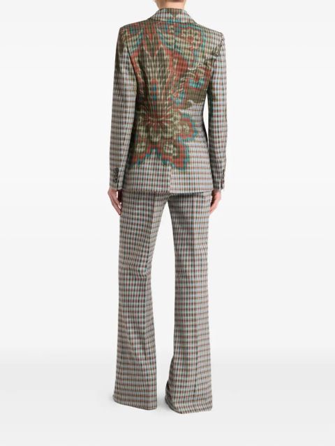 ETRO floral-print gingham-pattern blazer - Brown - zdjęcie produktu nr 2