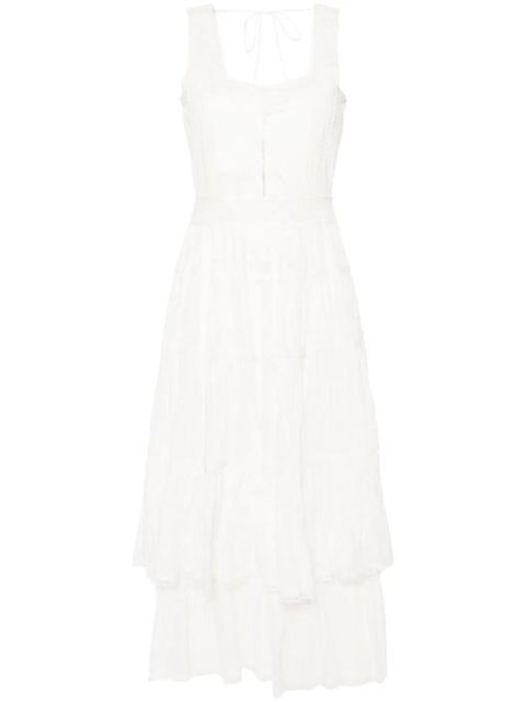 TWINSET lace-trim cotton maxi dress - White - zdjęcie produktu nr 1