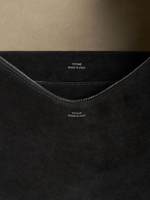 TOTEME bevel suede shoulder bag - Black