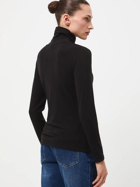 Medicine longsleeve z wełną kolor czarny z golfem