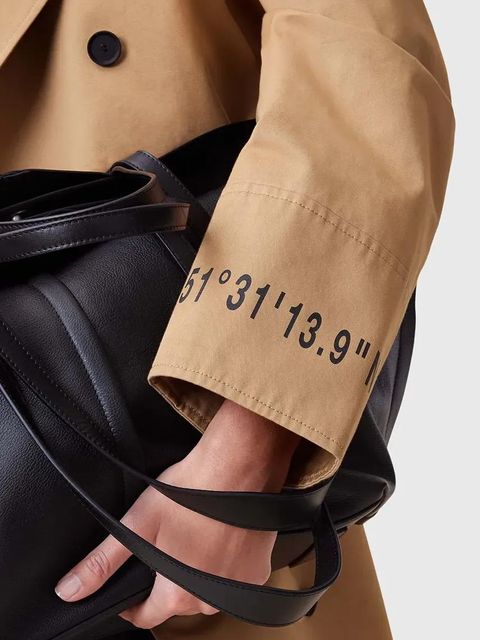 AllSaints trencz bawełniany DEMMI damski kolor brązowy przejściowy dwurzędowy W027OC