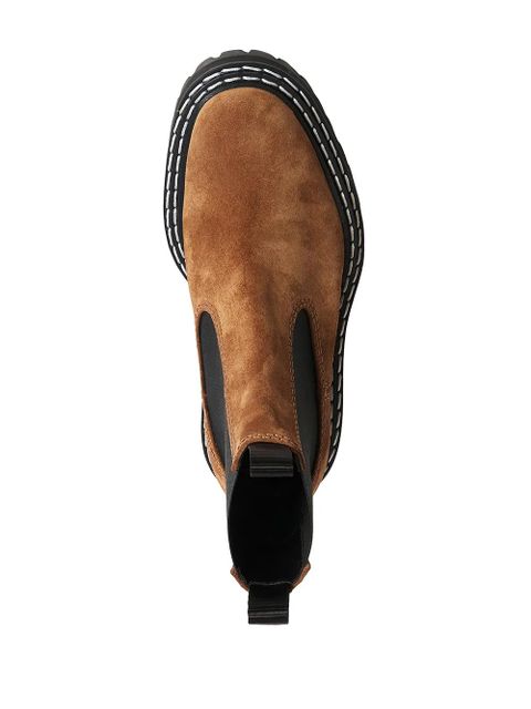 Proenza Schouler contrast-stitch suede Chelsea boots - Brown