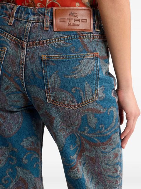 ETRO floral-print jeans - Blue