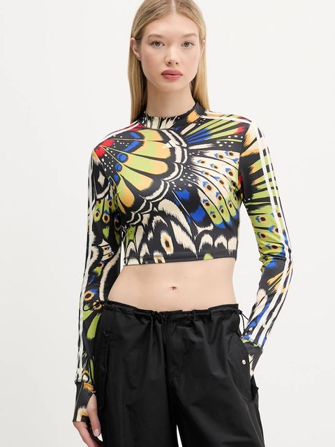 adidas longsleeve x Farm Rio damski kolor czarny z półgolfem JL8650 - zdjęcie produktu nr 1