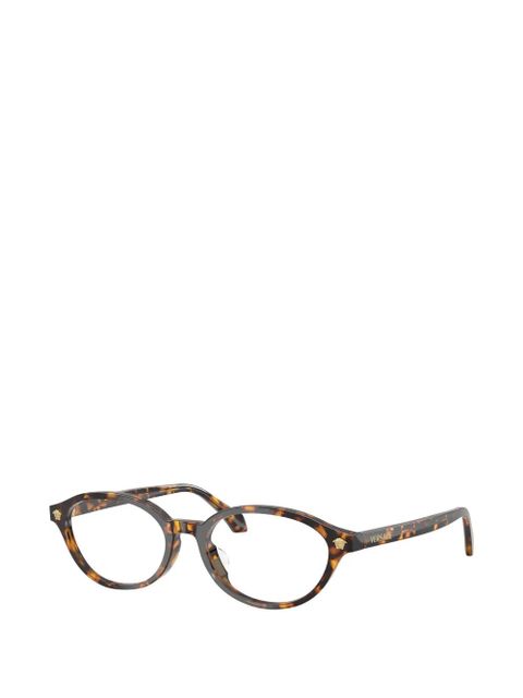 Versace Eyewear oval-frame glasses - Brown - zdjęcie produktu nr 1
