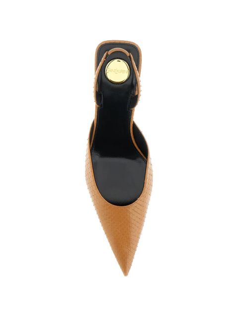Saint Laurent Babylone pointed slingback pumps - Brown