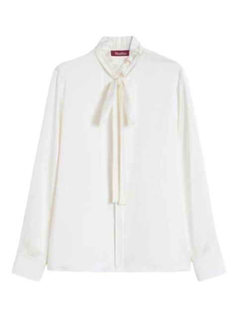 Max Mara ruffled neck-tie blouse - Neutrals - zdjęcie produktu nr 1