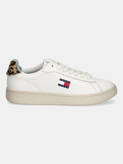 Tommy Jeans sneakersy skórzane ARCHIVE 98 LEOPARD damskie kolor biały EN0EN02909 - zdjęcie produktu nr 2