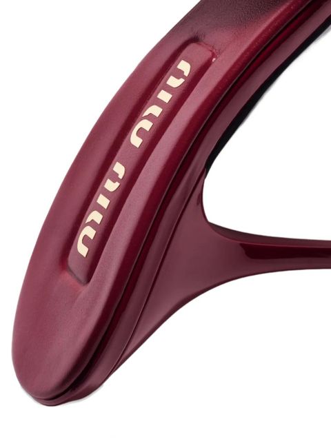 Miu Miu matelassé patent nappa leather mules - Red