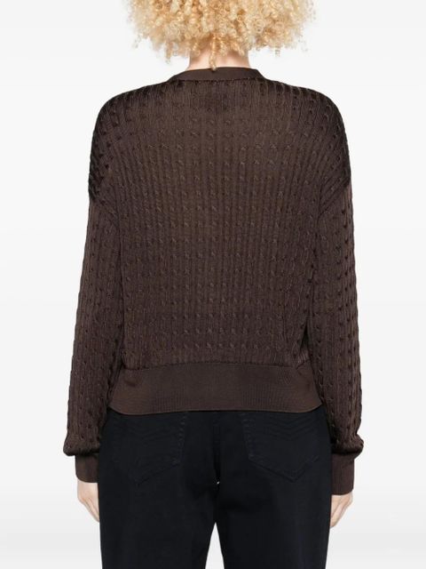 LOEWE cable-knit button cardigan - Brown