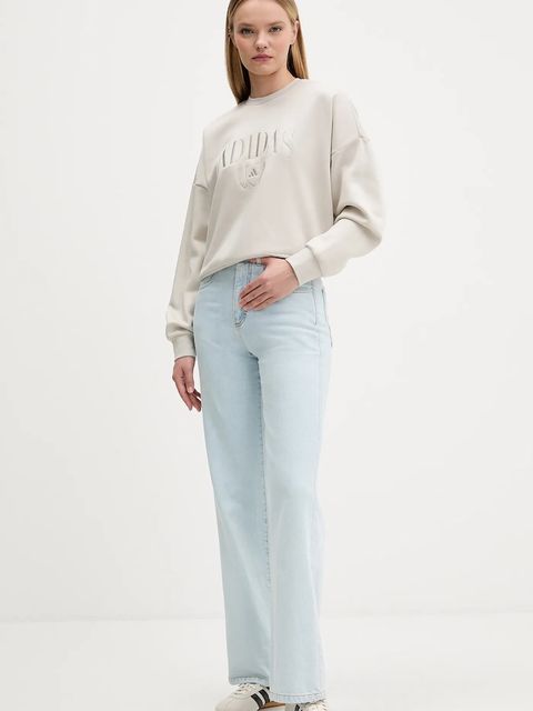 adidas bluza Cozy damska kolor beżowy z aplikacją KA9950