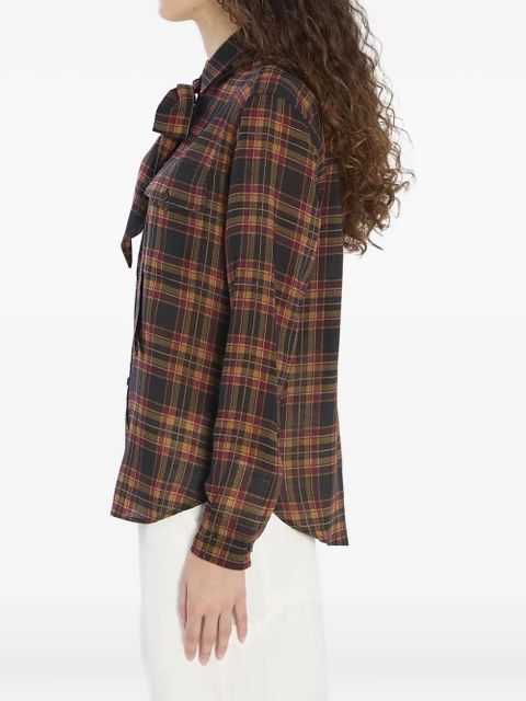 Saint Laurent Lavallière tartan shirt - Brown
