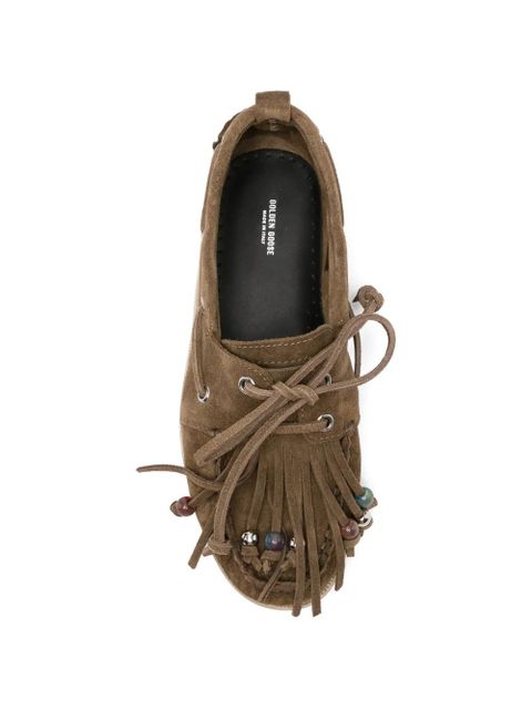 Golden Goose Cruise fringed beaded boat shoes - Brown