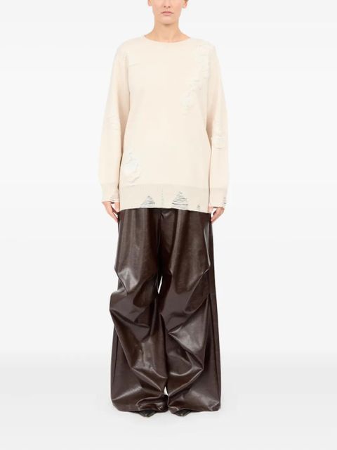 MM6 Maison Margiela distressed sweatshirt - Neutrals