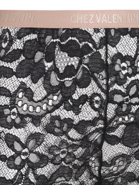 Valentino Garavani rebrodé lace tights - Black