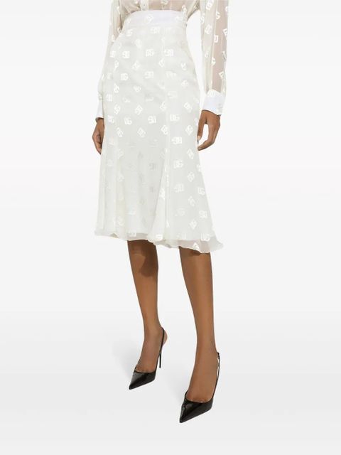 Dolce & Gabbana DG logo godet skirt - White - zdjęcie produktu nr 2