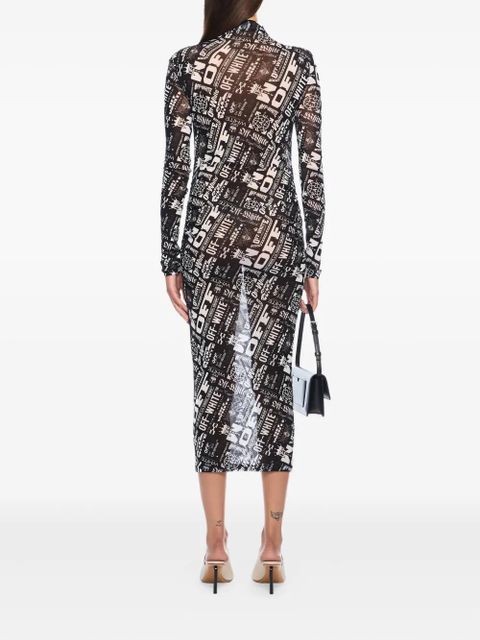 Off-White mesh multilogo dress - Black