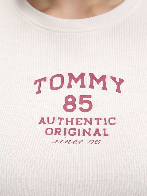 Tommy Jeans t-shirt damski kolor beżowy DW0DW21849