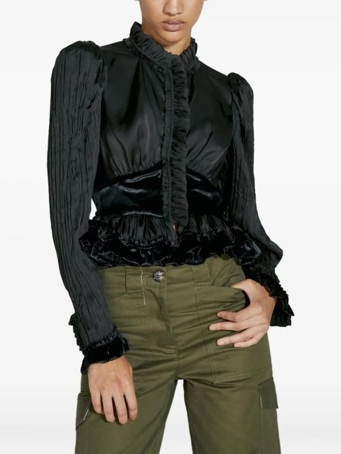 Rabanne ruffle-detail shirt - Black - zdjęcie produktu nr 1