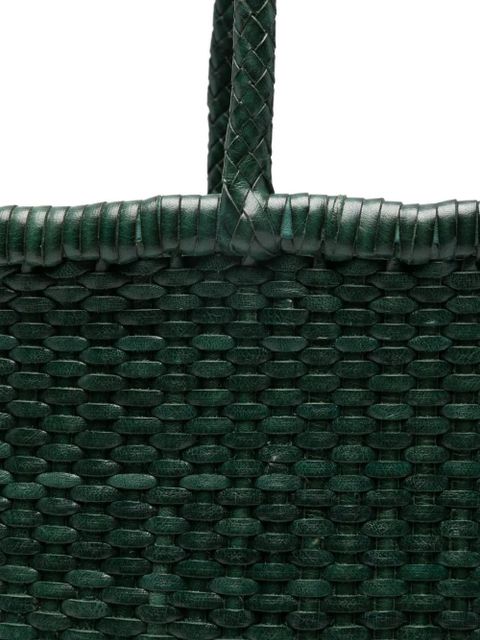 DRAGON DIFFUSION big B Weave woven top-handle tote bag - Green