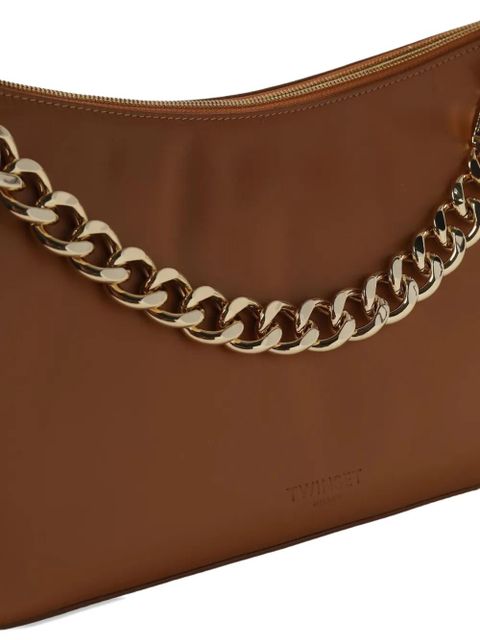 TWINSET medium chain leather shoulder bag - Brown