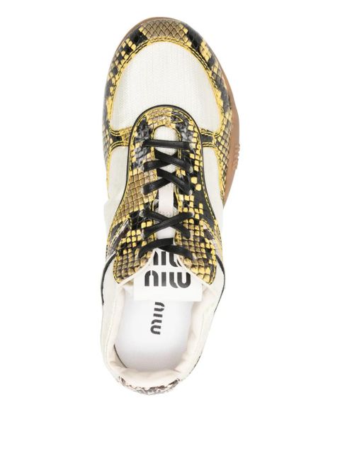 Miu Miu snakeskin sneakers - Neutrals
