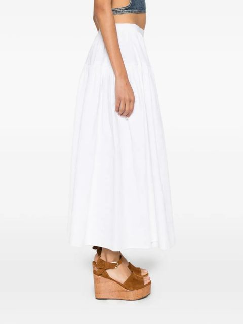 Chloé gathered flared midi skirt - White - zdjęcie produktu nr 2