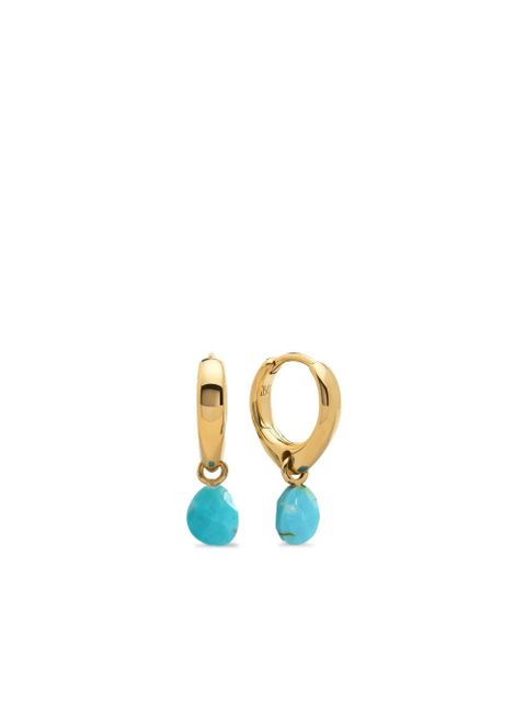 Monica Vinader turquoise-drop huggie earrings - Gold - zdjęcie produktu nr 1