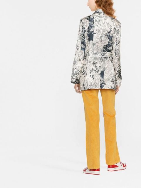ETRO graphic-print belted silk jacket - White - zdjęcie produktu nr 2
