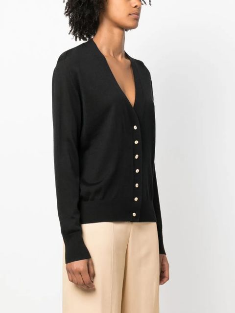 Jil Sander fine-knit V-neck cardigan - Black