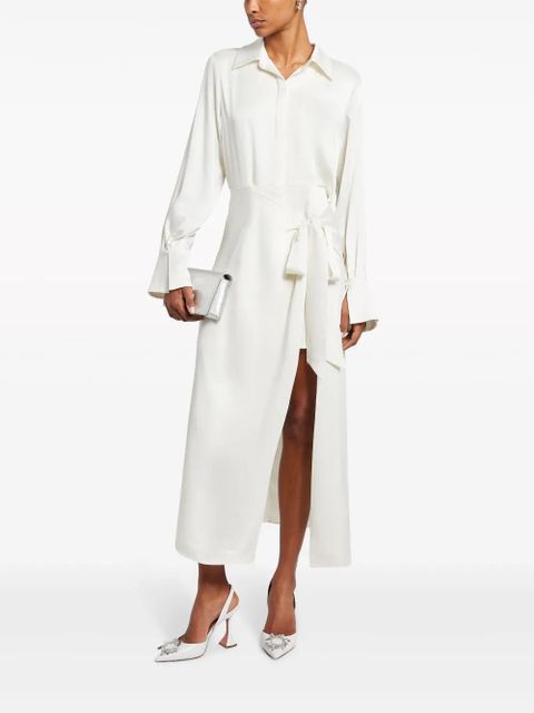 Simkhai Samba tie-fastening satin shirtdress - White