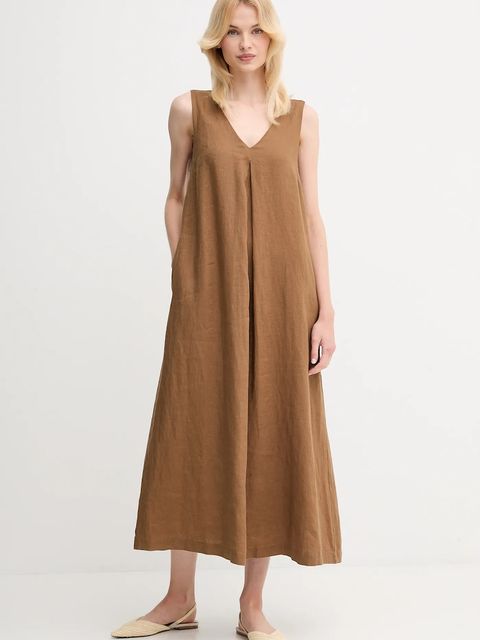 United Colors of Benetton sukienka lniana - zdjęcie produktu nr 1