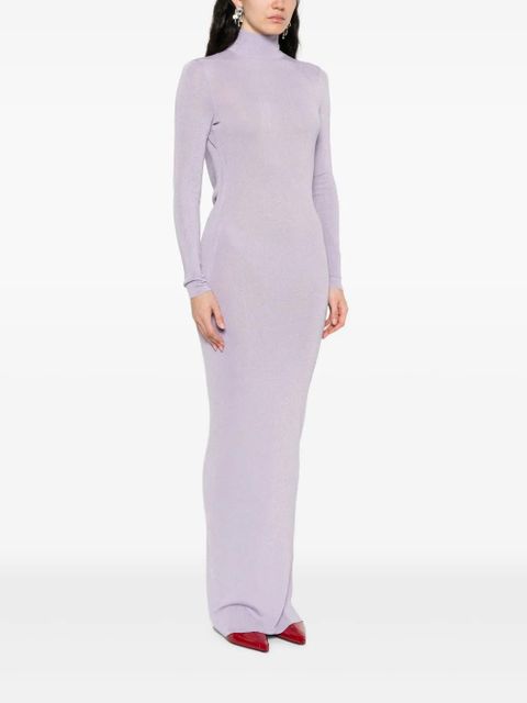 Self-Portrait fine-knit dress - Purple