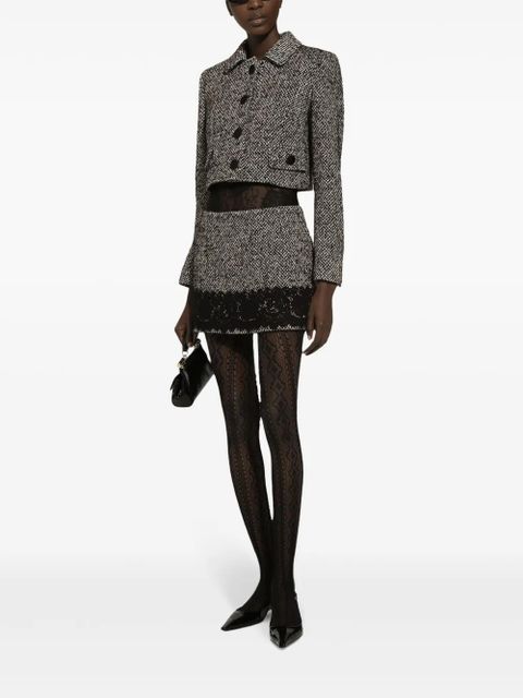 Dolce & Gabbana tweed cropped jacket - Brown - zdjęcie produktu nr 2