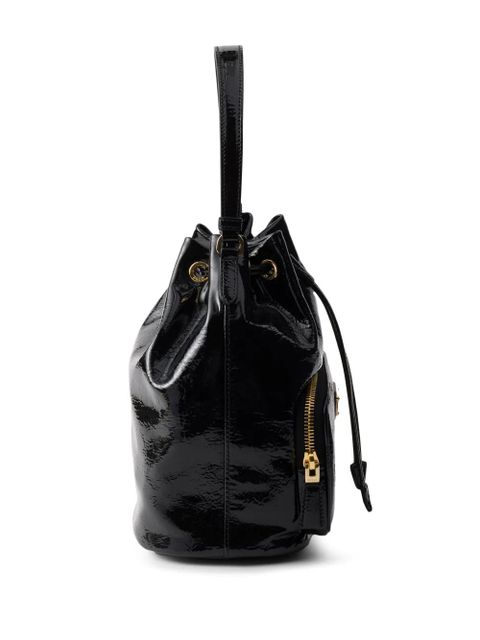 Prada Duet patent leather bucket bag - Black