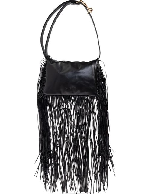 Sportmax fringed leather shoulder bag - Black - zdjęcie produktu nr 1