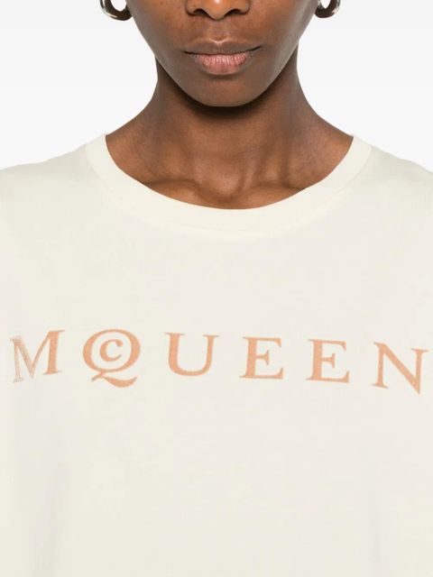 Alexander McQueen logo T-shirt - Neutrals