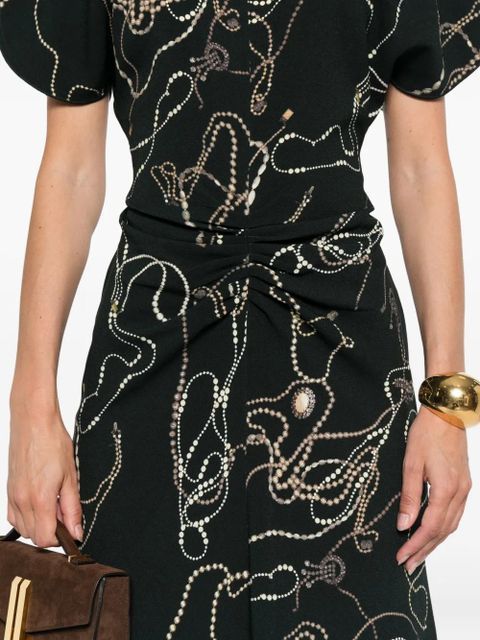 Victoria Beckham printed midi dress - Green