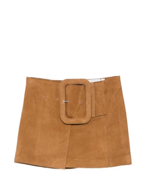AMI Paris buckled A-line mini skirt - Brown - zdjęcie produktu nr 1