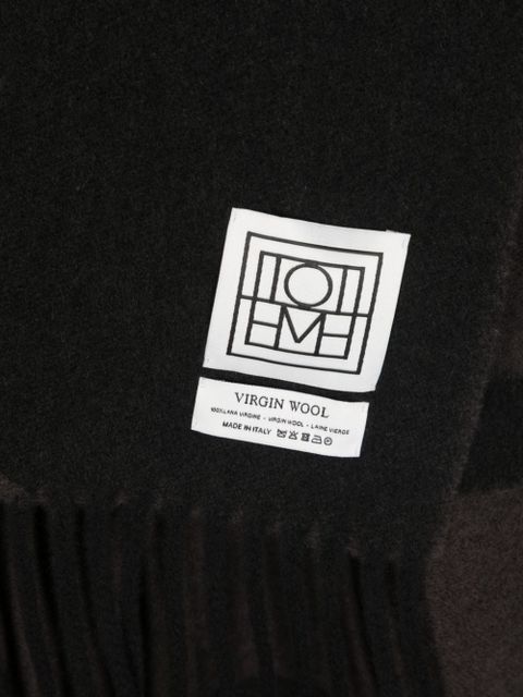TOTEME Monogram jacquard wool scarf - Black - zdjęcie produktu nr 2