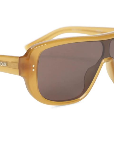Jacquemus shield-frame sunglasses - Neutrals