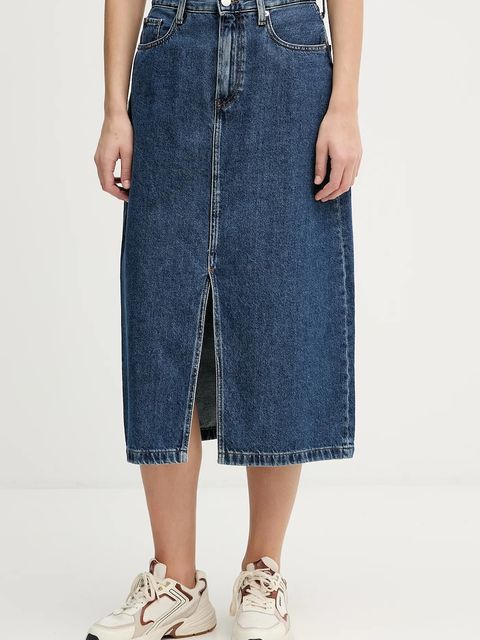 Tommy Hilfiger spódnica jeansowa kolor granatowy midi rozkloszowana WW0WW47729 - zdjęcie produktu nr 1